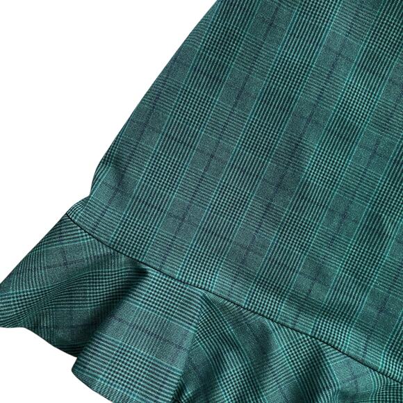Aritzia Sunday Best Astala Mini Skirt Sz 8 Green Black Plaid Pattern School Girl - Picture 8 of 8
